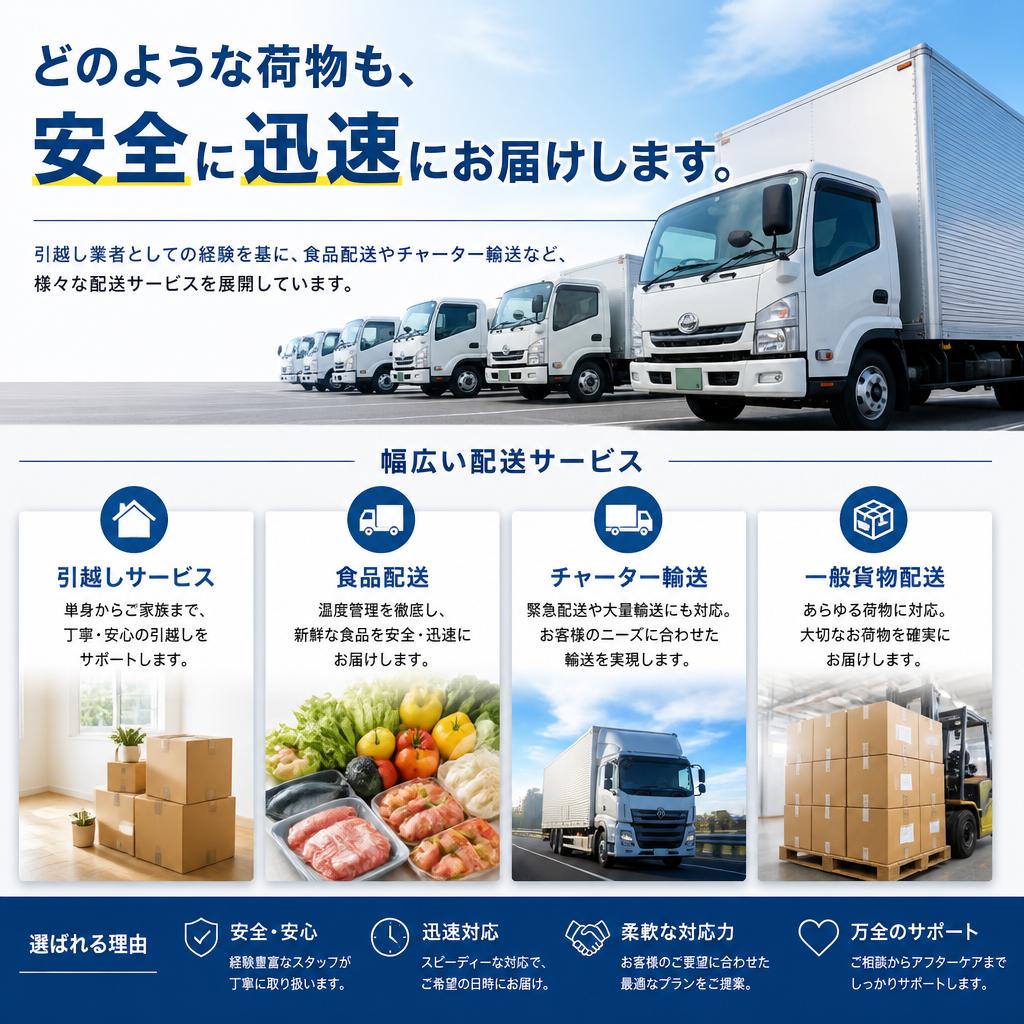 多様な配送ニーズにお応えします