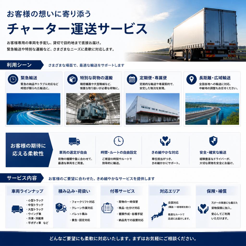 4. チャーター運送での特別なニーズに応える