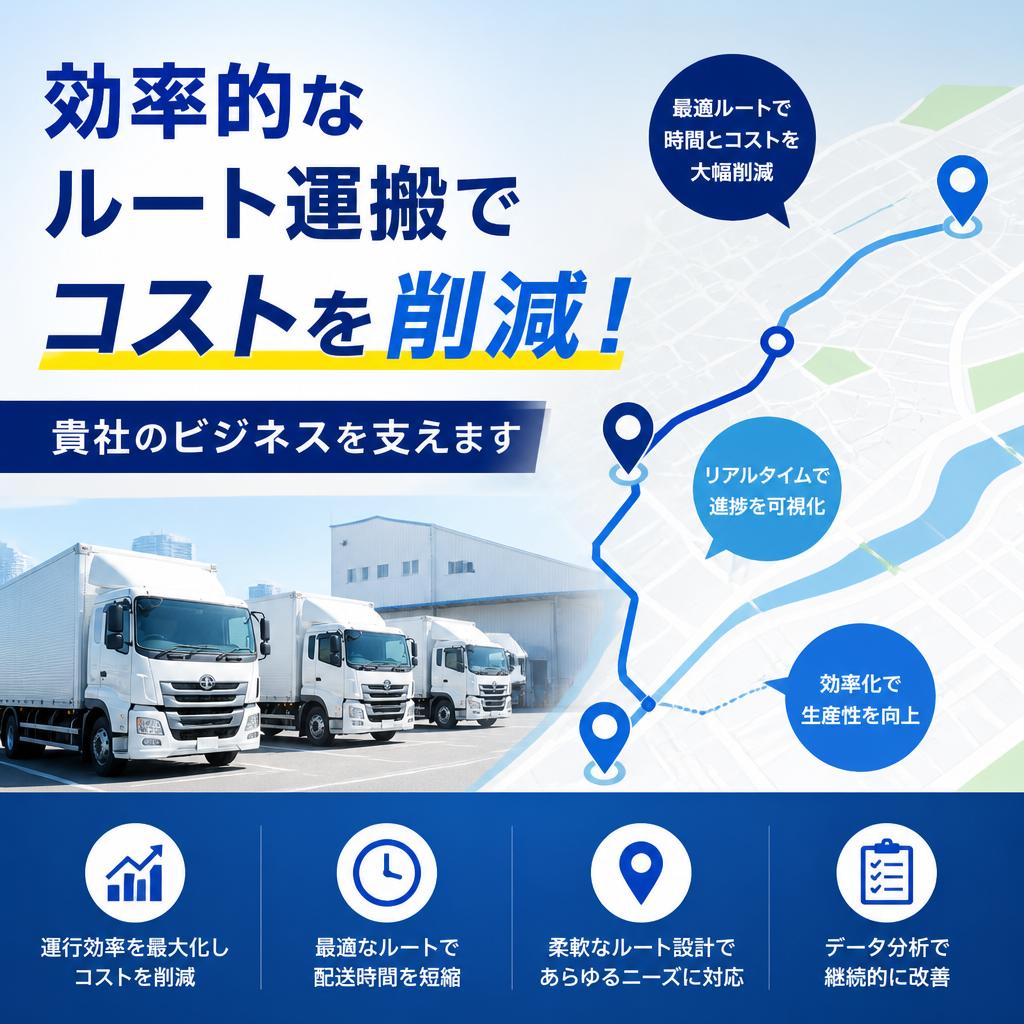 効率的なルート運搬でコストを削減！貴社のビジネスを支えます