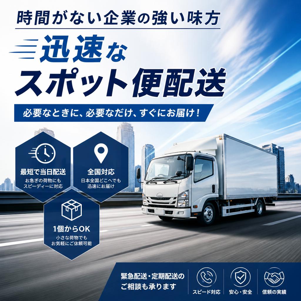 時間がない企業の強い味方、迅速なスポット便配送
