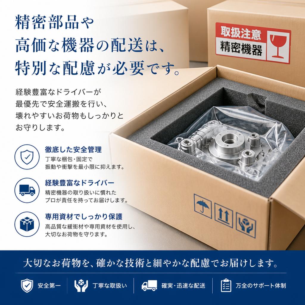 精密部品も安全に運搬