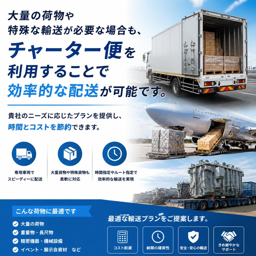 チャーター便で効率的な配送