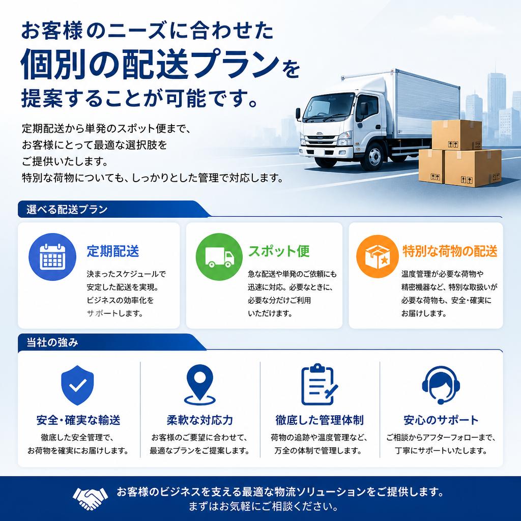 目的に応じた配送プラン