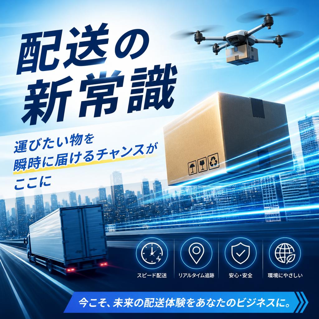 配送の新常識、運びたい物を瞬時に届けるチャンスがここに
