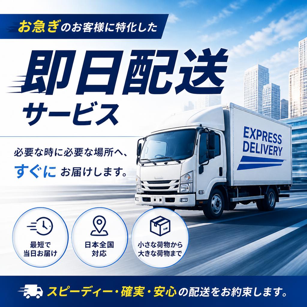 即日配送が可能！スピードを追求した運搬サービス