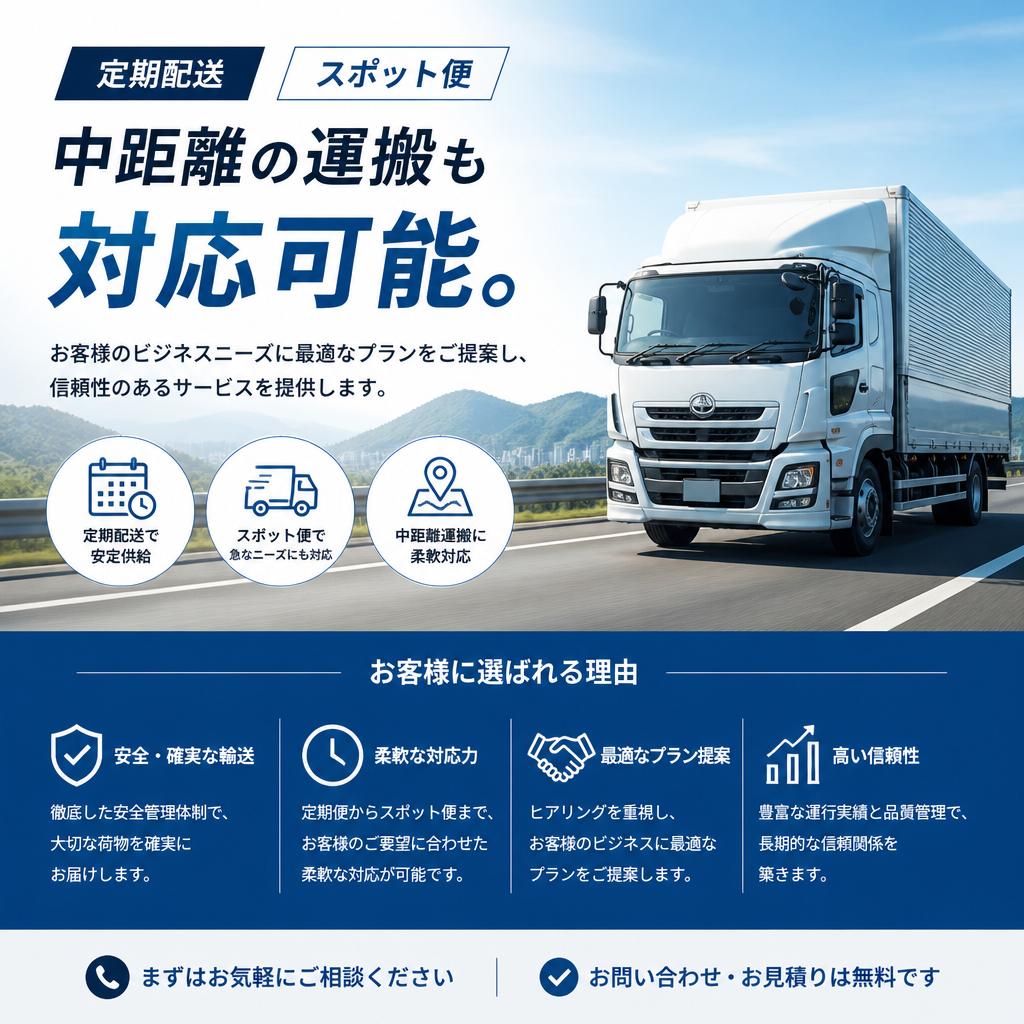 柔軟な中距離運搬サービス