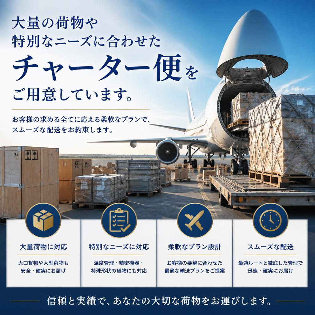 ニーズに応えるチャーター便