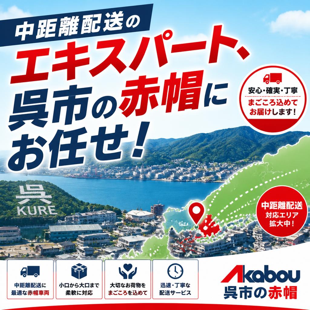 中距離配送のエキスパート、呉市の赤帽にお任せ！