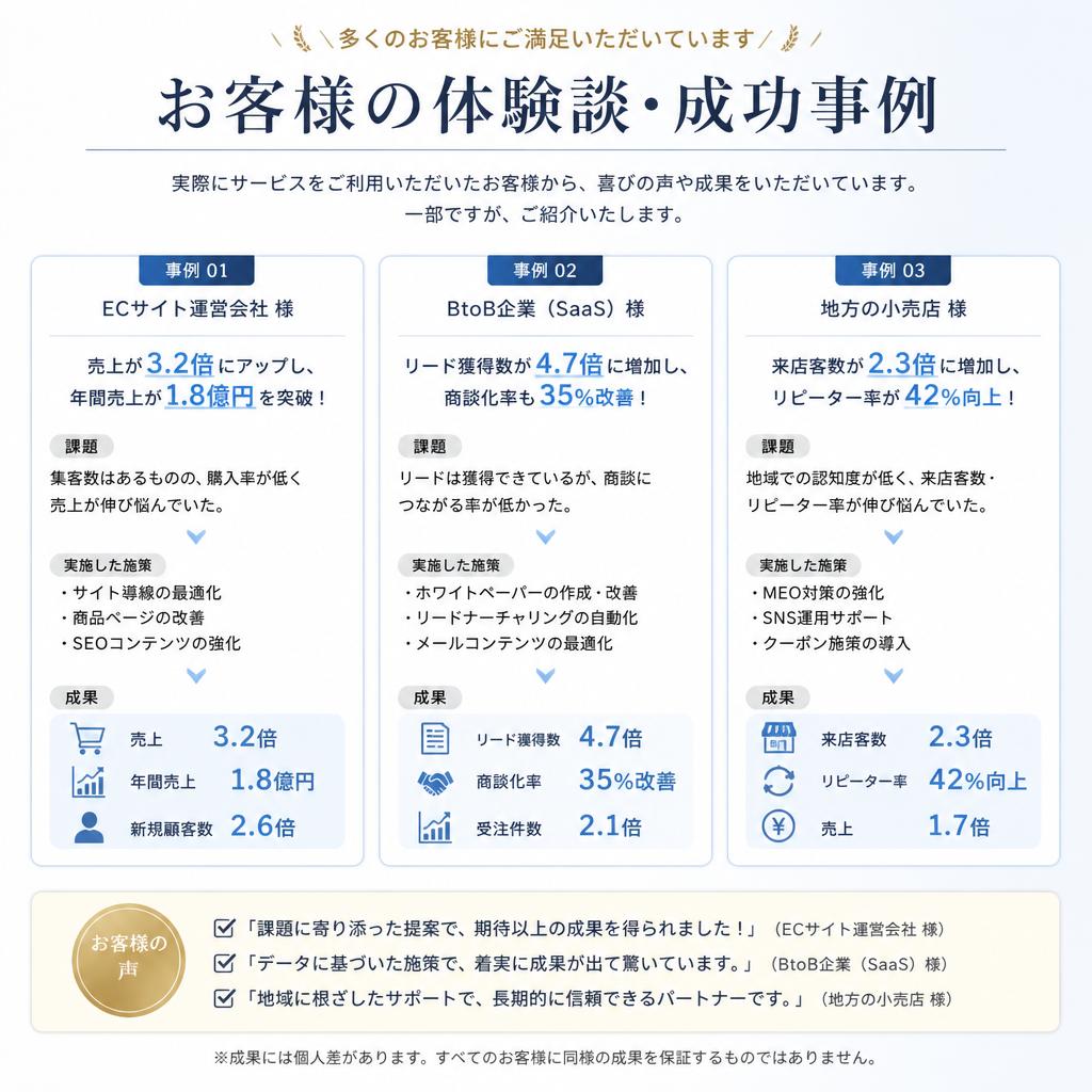 お客様の声と実績