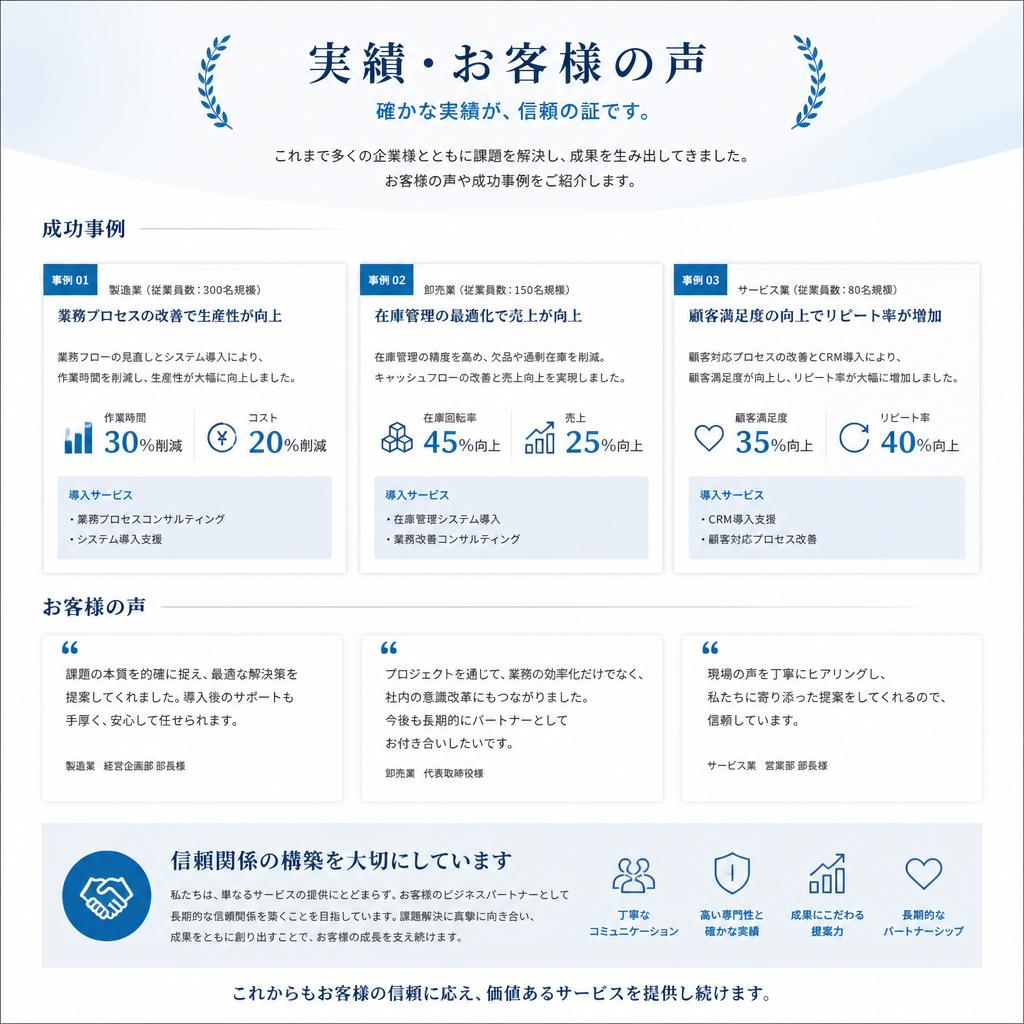 実績と信頼の証