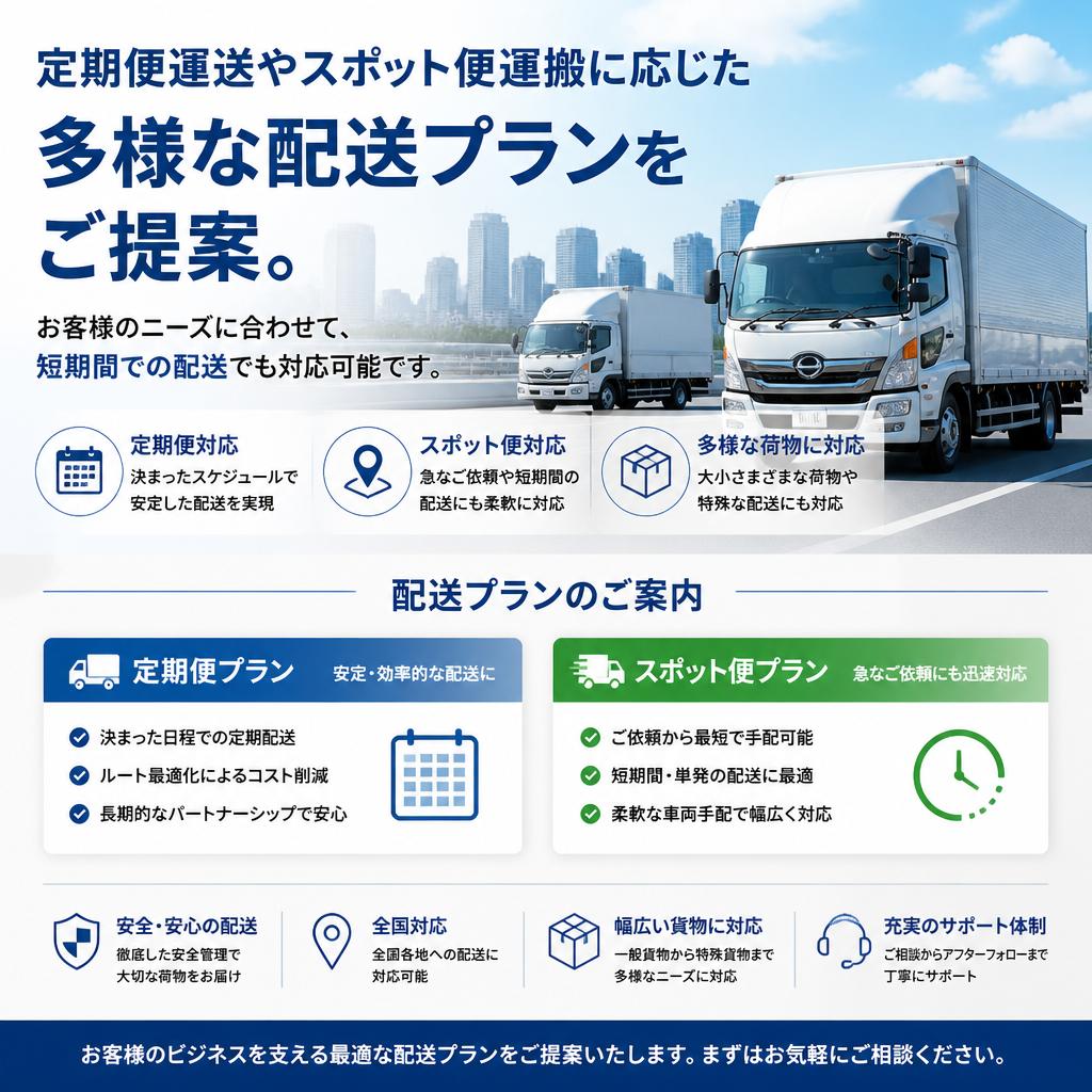 柔軟な配送プランのご提案
