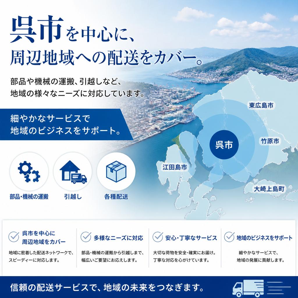 呉市を中心に広がる配送ネットワーク